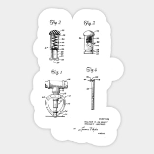 Fire Sprinkler Head Closure Plug Vintage Patent Hand Drawing Sticker